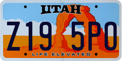 UT license plate Z195PO