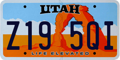 UT license plate Z195QI