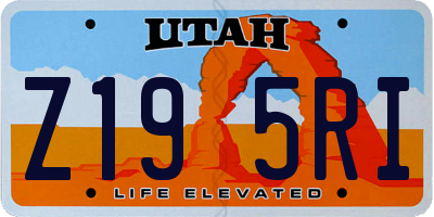 UT license plate Z195RI