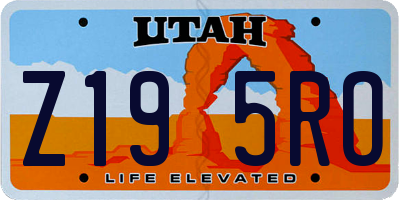 UT license plate Z195RO