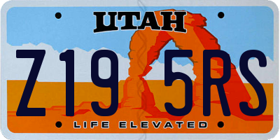 UT license plate Z195RS