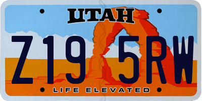 UT license plate Z195RW