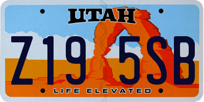 UT license plate Z195SB