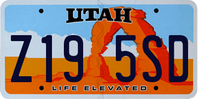 UT license plate Z195SD