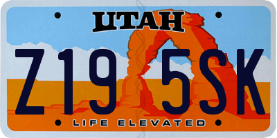 UT license plate Z195SK