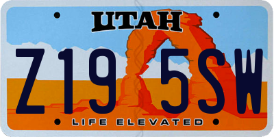UT license plate Z195SW