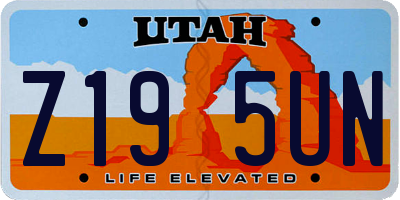 UT license plate Z195UN