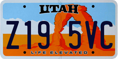 UT license plate Z195VC