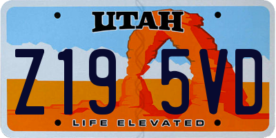 UT license plate Z195VD