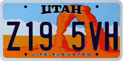 UT license plate Z195VH
