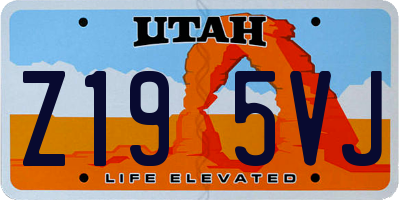 UT license plate Z195VJ