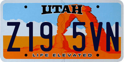 UT license plate Z195VN