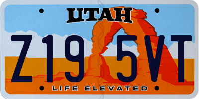 UT license plate Z195VT