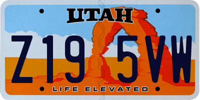 UT license plate Z195VW