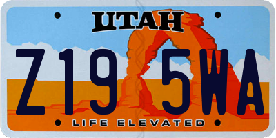 UT license plate Z195WA