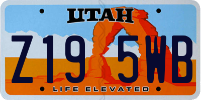 UT license plate Z195WB