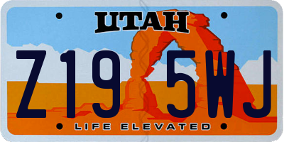 UT license plate Z195WJ