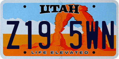 UT license plate Z195WN