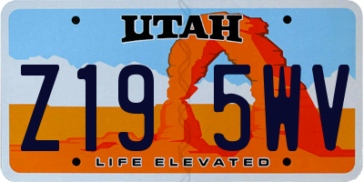 UT license plate Z195WV
