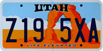 UT license plate Z195XA
