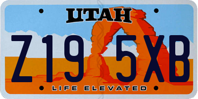 UT license plate Z195XB
