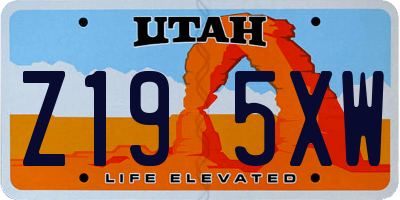 UT license plate Z195XW
