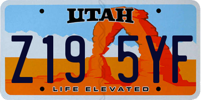 UT license plate Z195YF