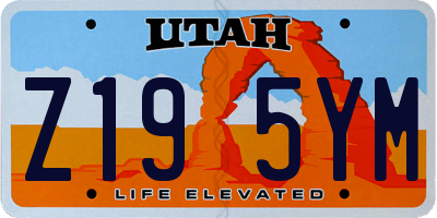 UT license plate Z195YM