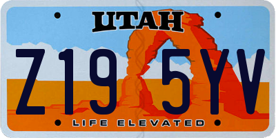 UT license plate Z195YV