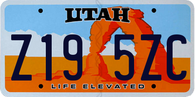 UT license plate Z195ZC