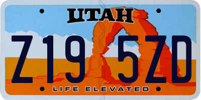 UT license plate Z195ZD