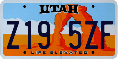 UT license plate Z195ZF