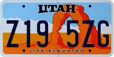 UT license plate Z195ZG