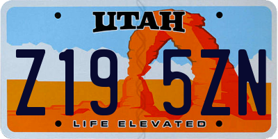 UT license plate Z195ZN