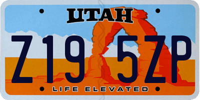 UT license plate Z195ZP