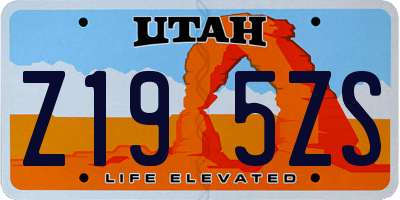 UT license plate Z195ZS