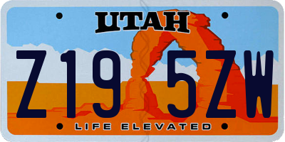 UT license plate Z195ZW