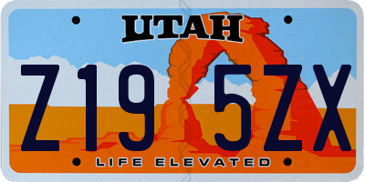 UT license plate Z195ZX