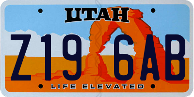 UT license plate Z196AB