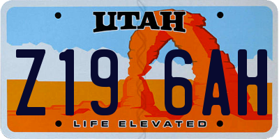 UT license plate Z196AH