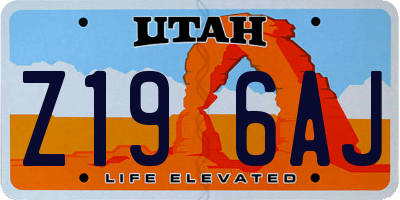 UT license plate Z196AJ