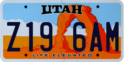 UT license plate Z196AM