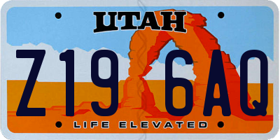 UT license plate Z196AQ