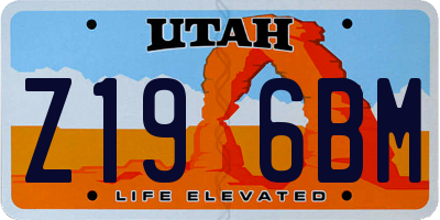UT license plate Z196BM