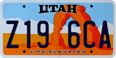 UT license plate Z196CA