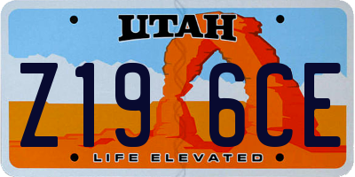 UT license plate Z196CE