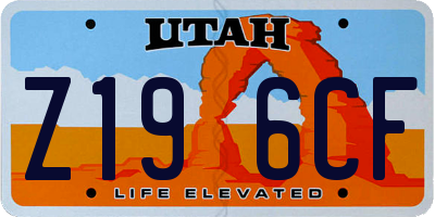 UT license plate Z196CF