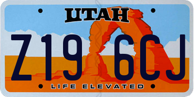 UT license plate Z196CJ