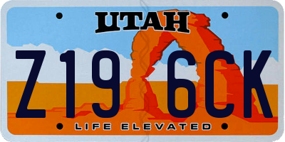 UT license plate Z196CK