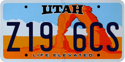 UT license plate Z196CS